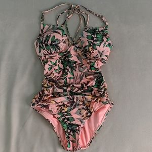 Athleta - Strappy back floral one piece - Small